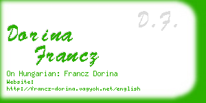 dorina francz business card